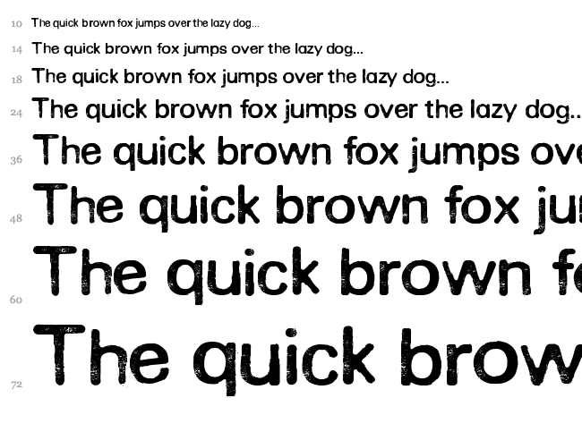 Rounded Eroded font waterfall